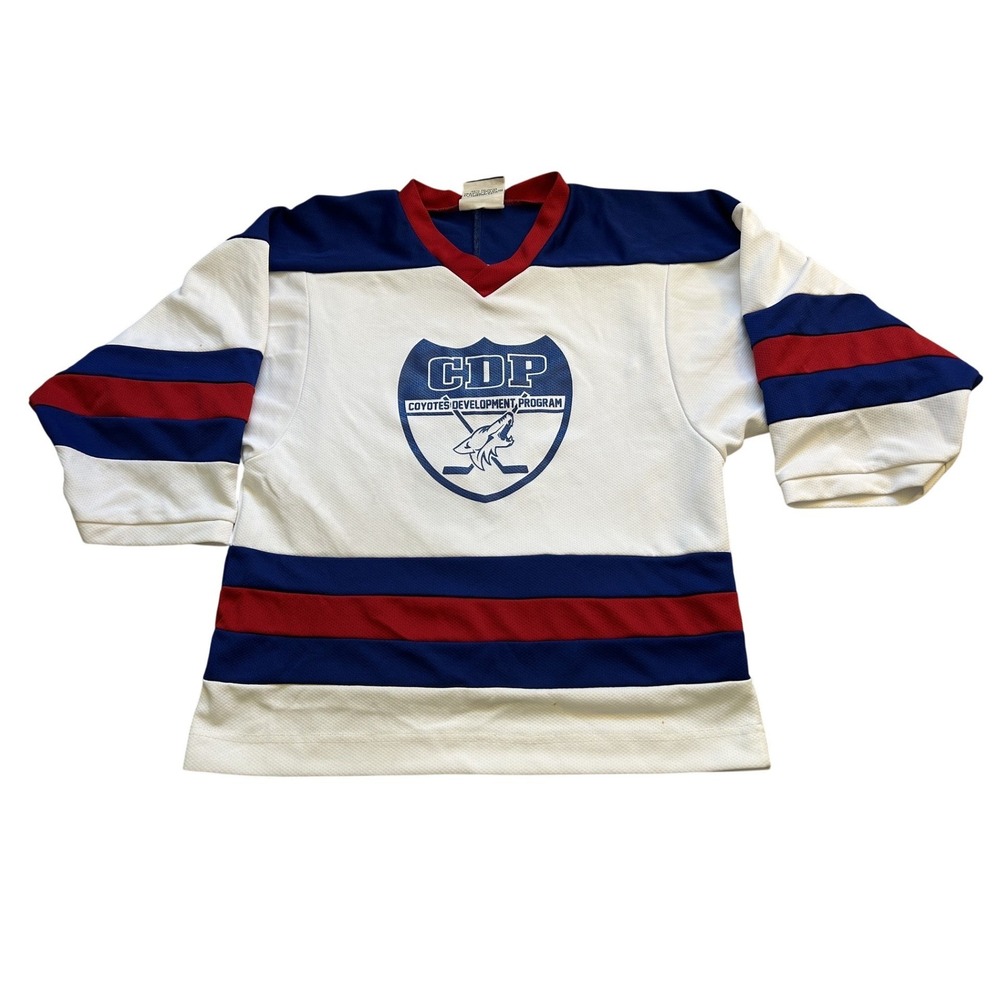 K1 Sportswear Hockey‎ Jersey Youth L White Blue Red Good CDP Coyotes Program 6